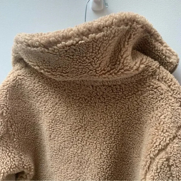 Aritzia Wilfred Free The Teddy Jacket  Neutral Tan Plush Sherpa Zip Up XS - Picture 11 of 14